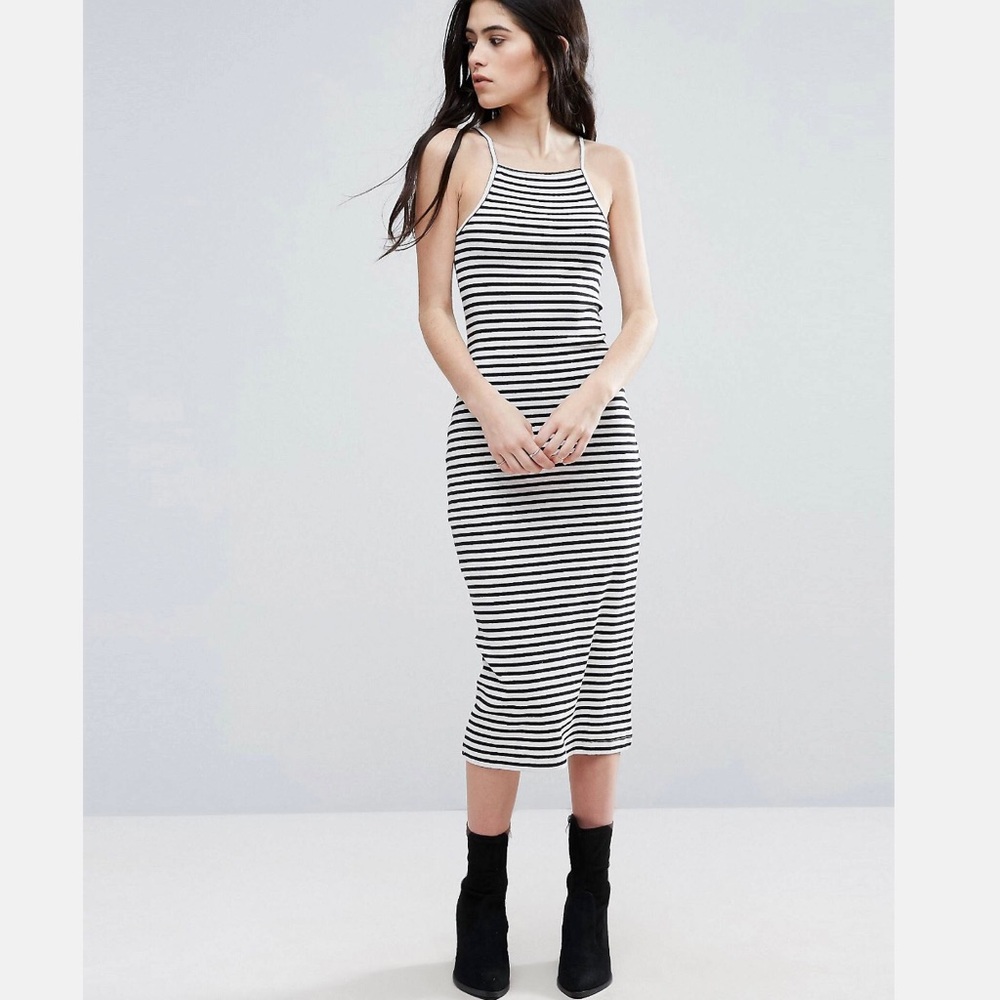Brave Soul Stripe Midi Dress